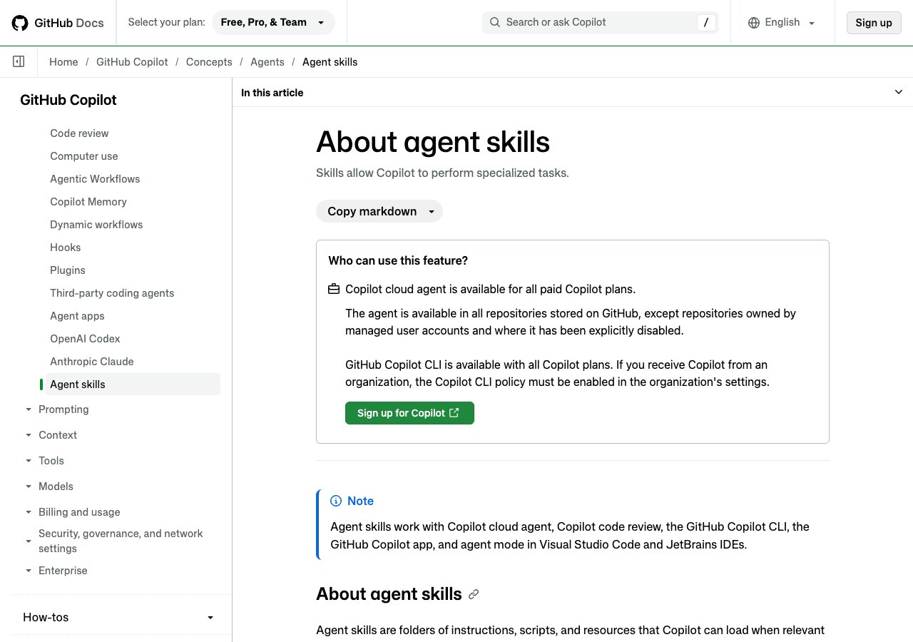 GitHub Copilot about agent skills documentation listing .github/skills, .claude/skills and .agents/skills