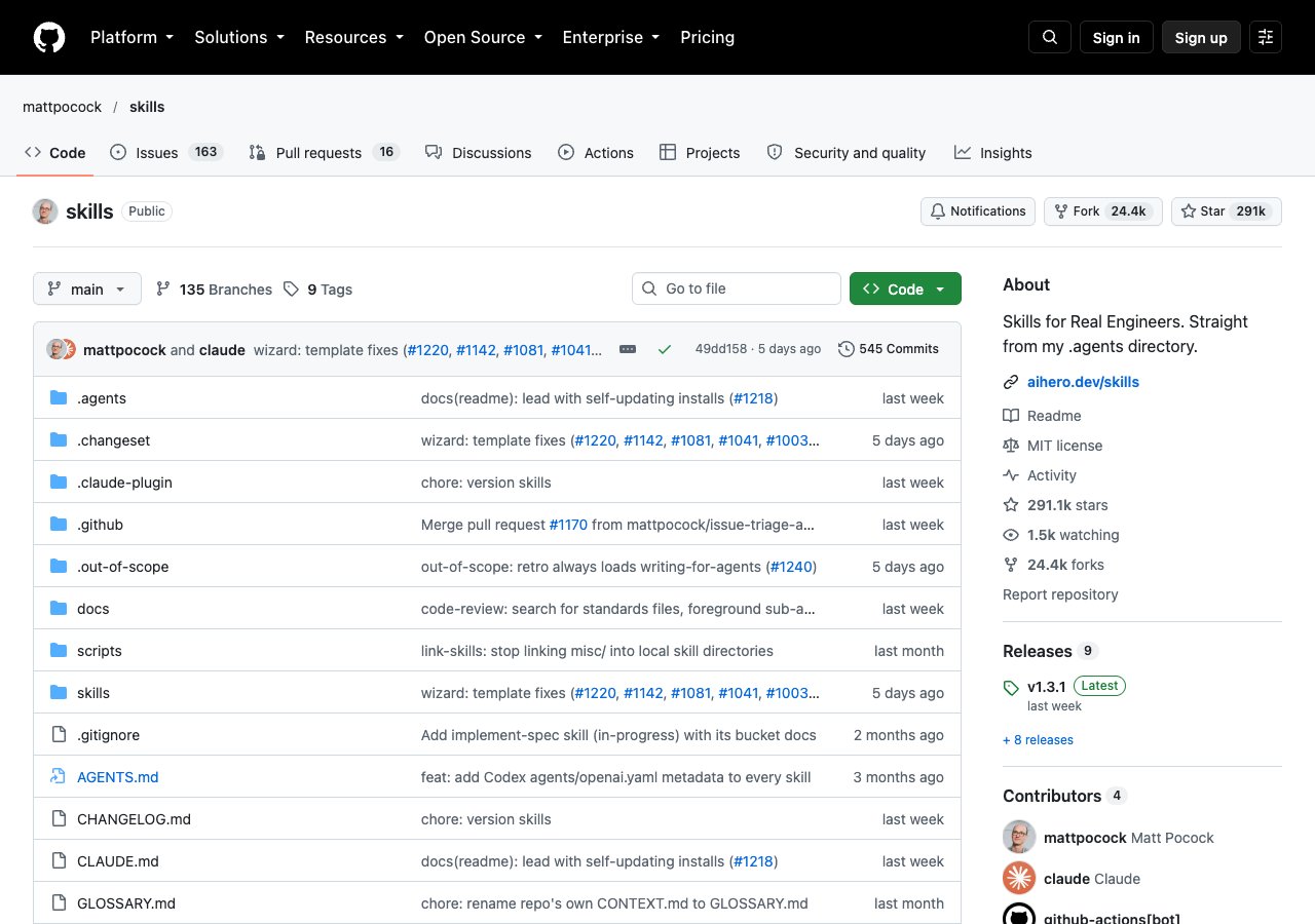 Matt Pocock skills GitHub repository with engineering and productivity skills